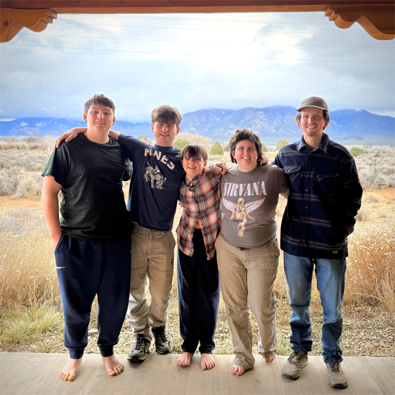 Mark, Henry, Ellie, Olivia, Will · Taos · January 2026